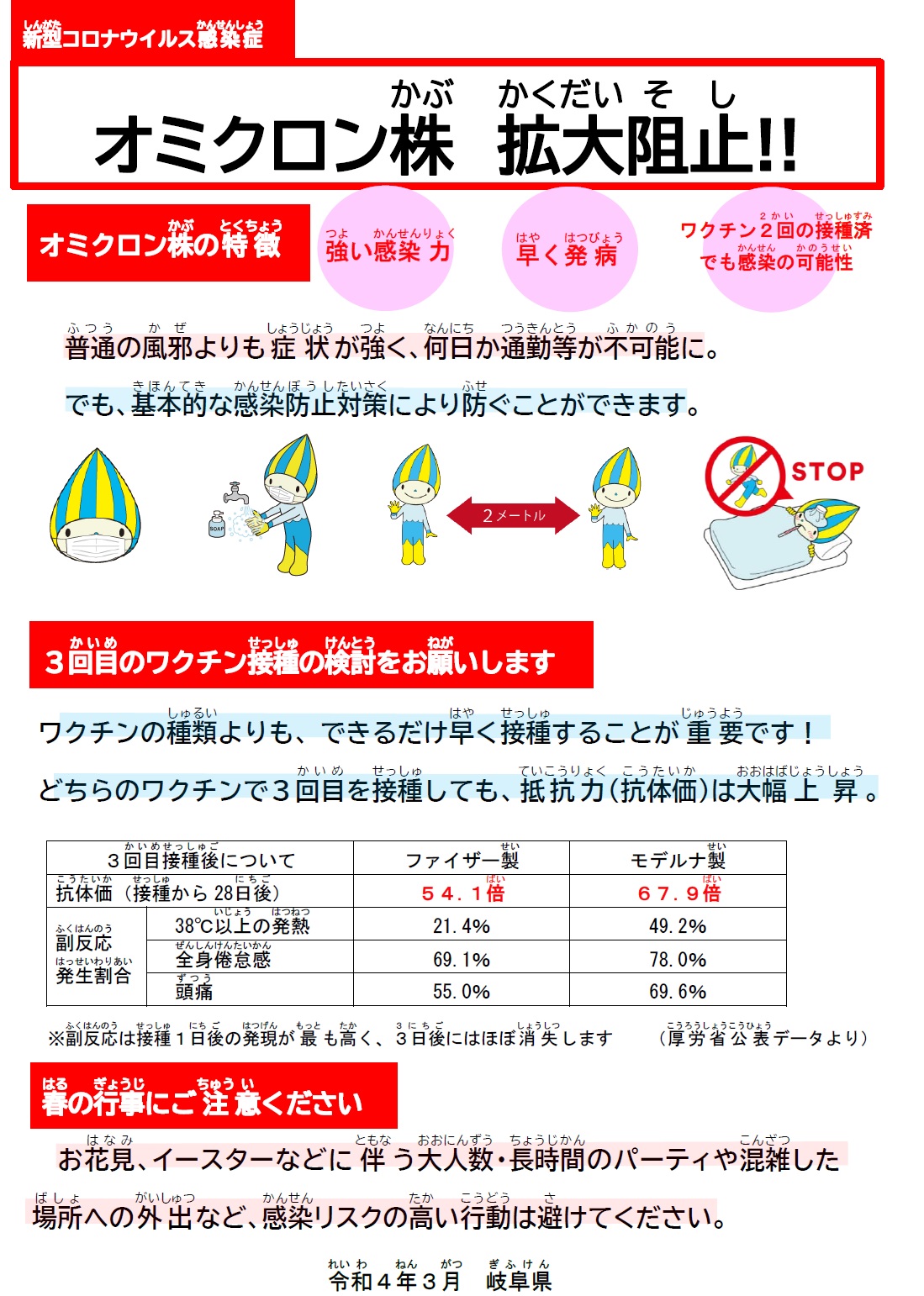 新型コロナウイルス感染症オミクロン株拡大阻止！！ | GICからのお知らせ | 公益財団法人 岐阜県国際交流センター